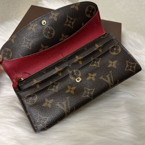 💯Authentic LOUIS VUITTON Monogram Emilie Wallet Red🍀 - Picture 6 of 15